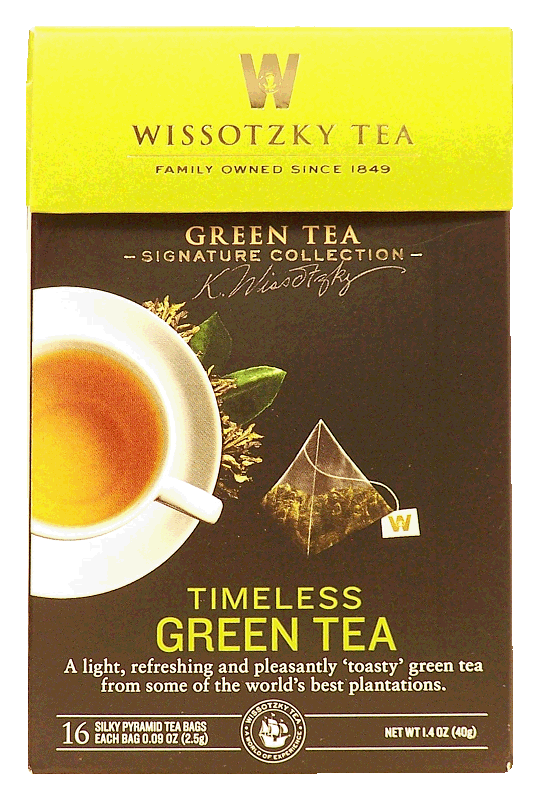 Wissotzky Tea Signature Collection green tea, 16-silky pyramid tea bags Full-Size Picture